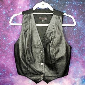 Wilson's Leather Black Motorcycle Vest Womens M